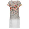 thumbnail image 5 of SMihono Robe d'Été Boho pour Femmes Grande Taille Robes à Manches Courtes Mode Fleurs Imprimées Robe d'Été Col en V Longueur Genou, 5 of 5