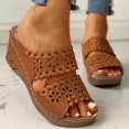 thumbnail image 1 of CEHVOM Summer New Style Thick-soled Slope With Embroidered Hollow With Roman Slippers, 1 of 6