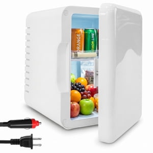 MotionGrey 5 L Portable Mini Réfrigérateur - Double AC/DC Puissance, refroidissement rapide & Chaleur, Compact PP Design en plastique avec poignée de transport - Idéal pour voiture, chambre & Utilisation de bureau