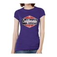 thumbnail image 1 of T-Shirt à Manches Courtes pour Femmes California Sun Surf Fun - Violet - 2X-grand, 1 of 1