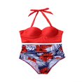 thumbnail image 3 of Women Push Up Bikini Set Flower Print High Waist Swimming Suits, 3 of 6