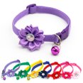 thumbnail image 2 of Flower Pet Collar Adjustable Rhinestone Cute Kitten Collar Bell Dog Collar, 2 of 10