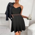 thumbnail image 4 of Gspmoly Robes d'Été pour Femmes, Mode Femme Aguichant Élégante Robe de Soirée à Bretelles Col en V avec Dentelle et Coutures Robes Formelles pour Femmes Liquidation, 4 of 8