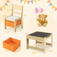 thumbnail image 3 of Gymax Ensemble Table et Chaises pour Enfants avec Boîtes de Rangement Tableau Noir Tableau Blanc Dessin, 3 of 10