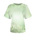 thumbnail image 4 of CEHVOM T-shirt Imprimé de Mode pour Femmes, Manches Courtes, Blouse à Col Rond, Hauts Décontractés, Liquidation, 4 of 5