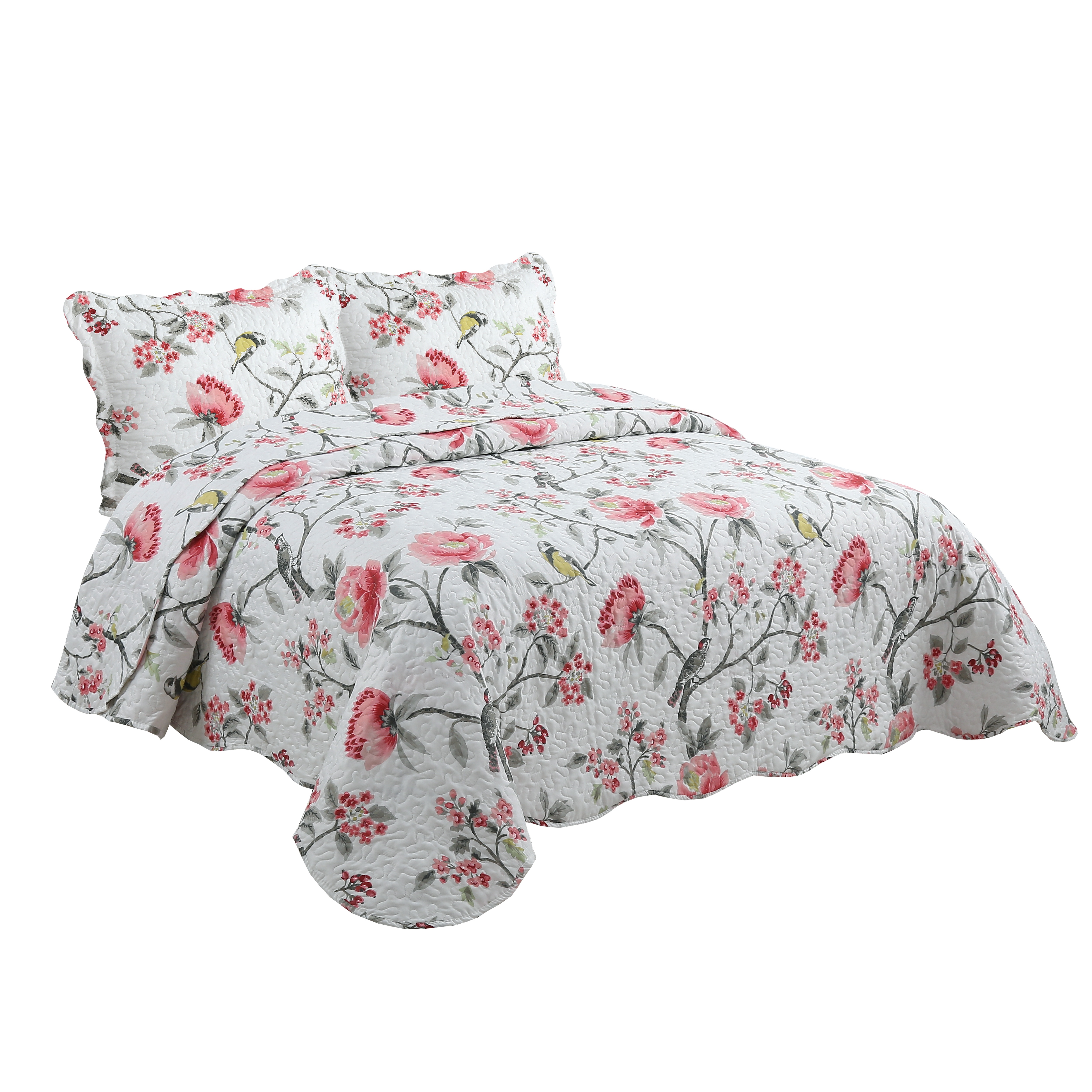 Marina Decoration Rich Printed Stitching Coverlet Bedspread Ultra Soft Summer Bedding Quilt Set with Quilted Sham