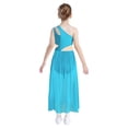 thumbnail image 2 of Moggemol Robe de Danse Ballet Lyrique pour Filles, une Épaule Sans Manches, Découpe Haute et Basse, Robe en Maille Fluide, Bleu Clair 8, 2 of 7