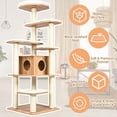 thumbnail image 4 of Costway 69" Modern Cat Tree Multi-layer Kitten Activity Tower w/ Removable Soft Mat, 4 of 10