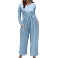 thumbnail image 2 of LSLJS Combinaison une Pièce d'Automne pour Femme à Manches Longues, Taille, Pantalon à Jambe Grand, Barboteuse Chic Ample Décontractée, 2 of 6