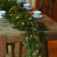 thumbnail image 4 of TIMIFIS Pre-Lit Artificial Christmas Garland Green 2m Soft Needle Rattan Garland with LED Lights String for Home New Year, Stairs, Fireplace, Christmas Indoor Decoration, 4 of 6