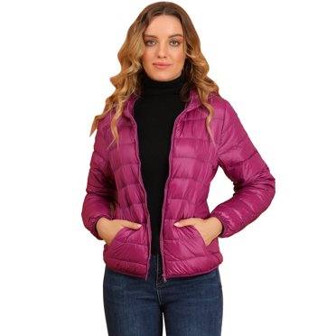 INSPIRE CHIC Women's Hooded Packable Thickened Zip Down Short Puffer Coat