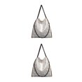 thumbnail image 2 of kurtrusly 1/2/3 Wide Application Convenient And Practical Chain Handbag For Women - Foldable Shoulder Bag Fashion PU Chain Shoulder Bag silvery 2PCS, 2 of 6