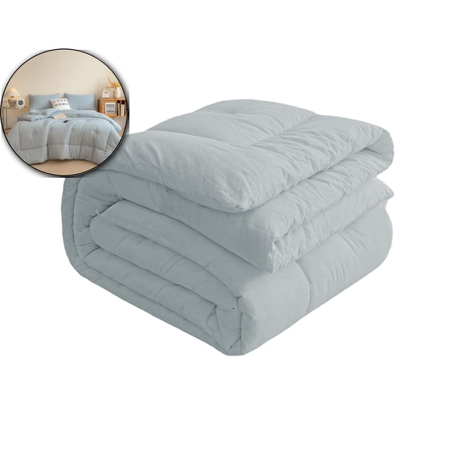 Dvruxg Soft Washed Microfiber Duvet Insert – Lightweight, All-Season Comforter, Breathable, Machine Washable, Gray(78.7"x90.6")
