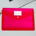 thumbnail image 5 of Meiiso Folder Red Office Cabinet, Documents Holder Envelope Folder File Storage Bag with Snap Button Transparent Plastic Files, 5 of 5
