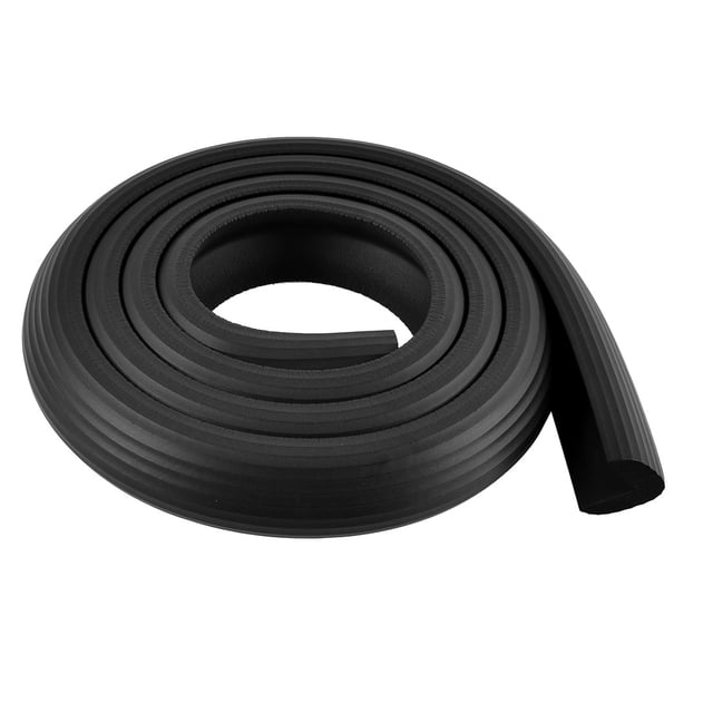 L Shape Baby Safety Furniture Corner Edge Protector Cushion Guard Strip in black, crafted from durable NBR material. The roll measures 2 meters (6.6 feet) in total length, with a width of 35mm and thickness of 12mm. Ideal for baby proofing, it protects children from sharp edges and corners. Includes adhesive tape for secure installation on surfaces like wood, glass, metal, and ceramic tiles.