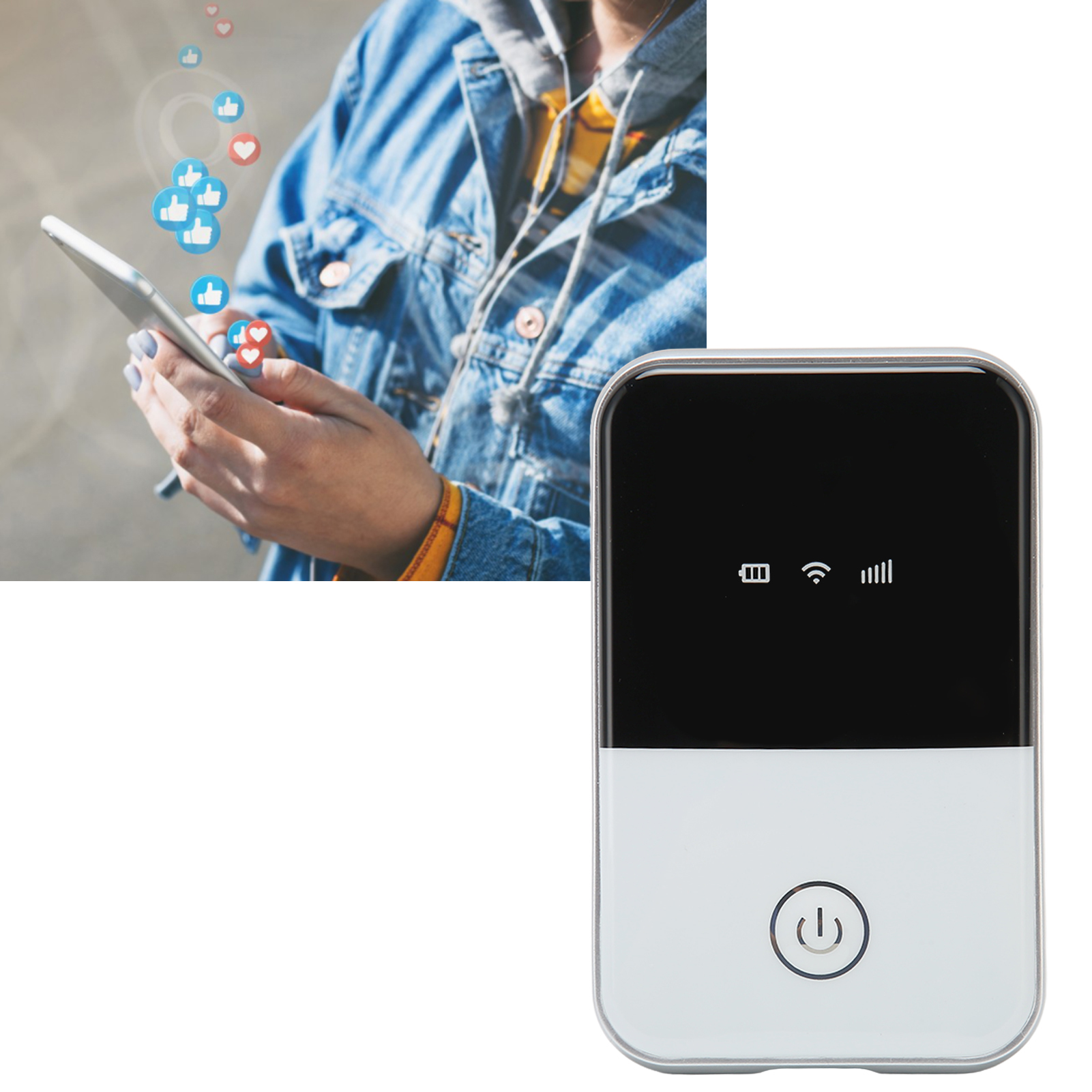 Mobile WiFi Hotspot, 150Mbps 4G LTE Mobile Wifi 2100mAh Battery Easy To Connect  for Laptops
