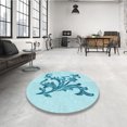 thumbnail image 4 of Ahgly Company Tapis de Zone Carré Électrique Bleu Lavable en Machine, 8 Pieds Carré, 4 of 7