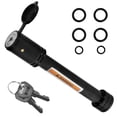 thumbnail image 2 of Hitch Receiver Pin Lock Stainless 5/8 inch Trailer Receiver Lock Keyed Alike for Class III IV 2 inch Receiver Fit Hitch Bike Rack Tray Ball Tow Rope for Trailer Truck Car Boat (Black), 2 of 11