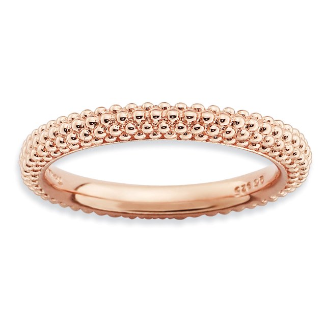 Bague en Argent Sterling Stackable Expressions Plaquée Rose Taille 9