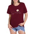 thumbnail image 1 of LUOGENLI T-shirts pour Femme pour Femmes T-shirts pour Femmes Motif Imprimé Tournesol Col Rond Manches Courtes T-Shirt Haut T-shirts pour Femmes T-Shirt Graphique Drôle Saint-Valentin Vin P, 1 of 6