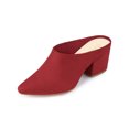 thumbnail image 1 of BLISSFUL STEP Sandales à Talons Hauts Blocs pour Femmes à Enfiler Mules à Bout Pointu Rouges 6,5, 1 of 8