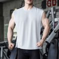 thumbnail image 2 of Qertyioot Débardeur Sans Manches en Tricot Léger de Sport et de Mise en Forme pour Homme, à Rayures Côtelées, Grande Extensibilité, Col Ras du Cou, 2 of 6