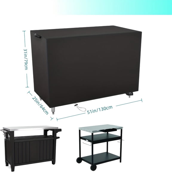 Chok 1 Pce Housse de Table Roulante Robuste Housse de Table de BBQ Housse d'Étagère d'Armoire pour BBQ Restaurant Protection de Table de Cuisine Housse Protectrice Boîtes de Rangement Extérieures Patio Onglet de Préparation des Aliments