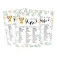 thumbnail image 1 of Inkdotpot 50 Sheets What'sIn Your PurseBaby Shower GameCards Baby Cheetah Jungle Animals Activity CardsPartyIdea Baby Shower Party Supply, 1 of 5