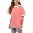 thumbnail image 4 of Rbaofujie T-Shirts à Manches Courtes pour Filles Hauts d'Été pour Enfants T-Shirts à Col Rond 5-15 Ans, 4 of 8