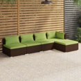 thumbnail image 1 of vidaXL 5 Piece Garden Lounge Set with Cushions Poly Rattan Brown, 1 of 5