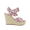 thumbnail image 3 of BLISSFUL STEP Chaussures pour Femmes Sandales Compensées Espadrilles à Plateforme à Bride Arrière à Imprimé Floral avec Nœud Rose 7, 3 of 7
