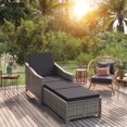 thumbnail image 1 of vidaXL Sun Lounger with Dark Grey Cushion Poly Rattan Grey, 1 of 5