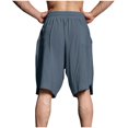 thumbnail image 4 of Diufon Men's Athletic Shorts Cotton Linen Drawstring Waisted Outdoor Sport Shorts Spring Summer Shorts with Pockets, 4 of 6