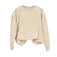 thumbnail image 2 of Milgrthf Chandails d'Automne pour Fille Basiques Tendance à Manches Longues Légers Décontractés à Col Rond Chandails à Enfiler Hauts Beige TG, 2 of 5