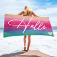 thumbnail image 4 of Sandproof Beach Blanket Lightweight Microfiber Beach Towel Super Lightweight Colorful Bath Towel Sandproof Beach Blanket Multi-Purpose Towel for Travel Swimming Pool 30X60 Inch, 4 of 4