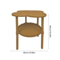 thumbnail image 3 of Four Leaf Sofa Side Table, EDHITNR Mobile Rolling Storage Snack Table, Double Layer Open Shelf Small Coffee Table for Living Room Bedside, 3 of 6