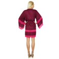 thumbnail image 2 of Bimba Robe Courte en Satin pour Femme pour la Préparation, Kimono de Demoiselle d'Honneur, Cache-Maillot à Manches, 2 of 9