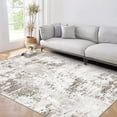 thumbnail image 1 of Ultra-Soft Modern Abstract Area Rug - Low Pile Faux Wool, Spot Resistant, Machine Washable, Non-Slip Carpet for Living Room, Bedroom, Office - Beige, 5x7ft (152x213cm), USA Specification, 1 of 7