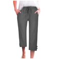 thumbnail image 1 of Women Fashion High Waisted Wide Leg Pants Drawstring Elastic Trousers Comfy Straight Leg Long Pants With Pockets, 1 of 5
