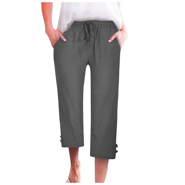 Women Fashion High Waisted Wide Leg Pants Drawstring Elastic Trousers Comfy Straight Leg Long Pants With Pockets