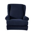 thumbnail image 3 of 2-Piece Wing Back Armchair Covers Wing Sofa Slipcovers Replacement Dark Blue, 3 of 8
