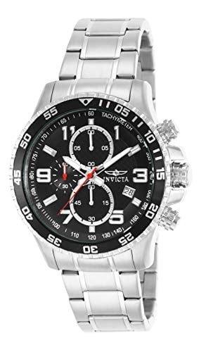 Invicta Mens 14875 Specialty Chronograph Black Textured Dial Stainless Steel Watch