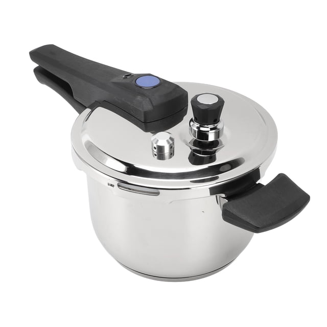 Autocuiseur Petit Autocuiseur 3 L en Acier Inoxydable 304 pour Cuisinière, Casserole de Cuisson pour la Cuisine à la Maison. Fabriqué en Acier Inoxydable 304 durable avec Poignées Ergonomiques Noires et Couvercle Sécurisé Doté d'Un Régulateur de Pression et d'Une valve d'Évacuation. Capacité Compacte de 3 L avec Diamètre de 18 cm, Convient à une Cuisson Efficace, à la Conservation des Saveurs Alimentaires et à la Préparation de Petits Repas en Lot.