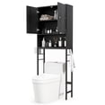 thumbnail image 1 of Costway Over The Toilet Storage Cabinet Free Standing Toilet Rack with Adjustable Shelf Black, 1 of 10