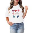 thumbnail image 4 of TIMIFIS T-Shirts de la Saint-Valentin pour Femmes Été Décontracté Ample à Manches Courtes Col Rond T-Shirt Imprimé Cœur d'Amour, 4 of 4