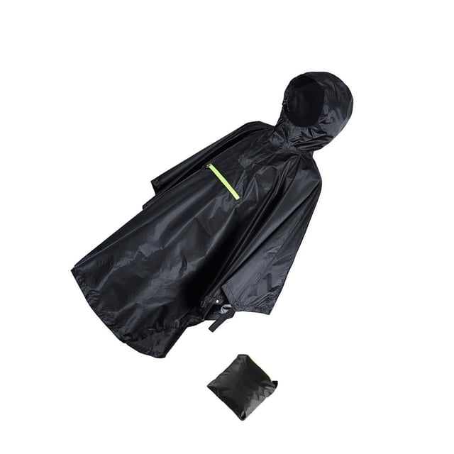 Becaristey Adult Rain Poncho Waterproof With Wearable Easy To Carry. Waterproof Reusable black