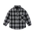 thumbnail image 1 of Tranfacy Chemises à Carreaux à Boutons pour Enfants à Manches Longues Col Rabattu Manteau d'Automne et Couche de Base, 1 of 3
