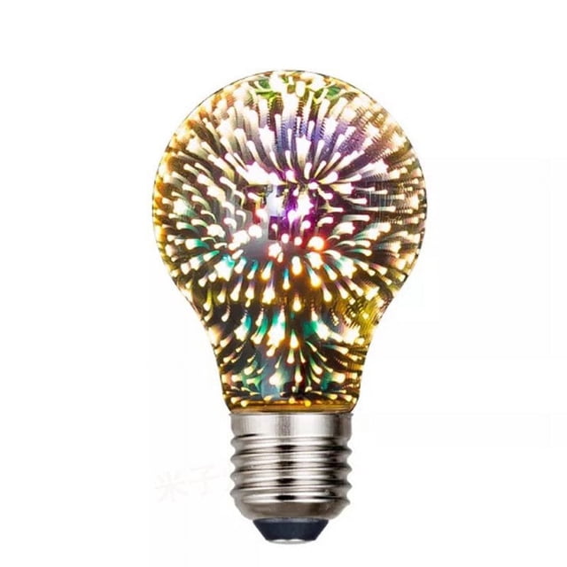 Ampoules Feux d'Artifice Infini 3D Lumière Effet Feux d'Artifice ST19 Ampoule DEL E27 Étoile Lampe Edison Feux d'Artifice Décoration Jour de Noël bar Ampoule Feux d'Artifice Fête Maison Fête de Noël H,B,2 Pcs