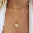 thumbnail image 2 of (Lot de 2) 2025 Collier Hexagone initial 26 Collier Preppy pour Femmes Colliers pour Pendentif Femmes A Z 26 Collier Maman pour Femmes Alphabet initial Or, 2 of 4
