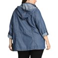 thumbnail image 4 of KVMeteor Women's Plus Size Long Sleeve Hooded Denim Jacket, 4 of 4